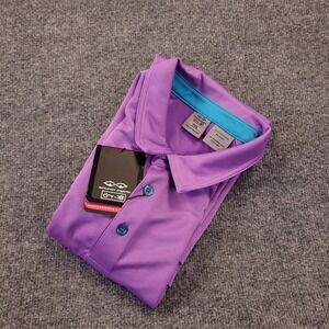 NWT Snake Eyes Polo Shirt Mens 2XL Purple Textured Performance‎ Golf  Wear